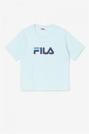 Light Turquoise / Navy Women's Fila Thea Tee | Saudi Arabia-824190