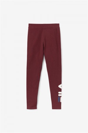 Maroon Women's Fila Elora Leggings | Saudi Arabia-645371