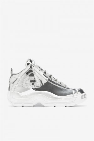 Metal Silver Men's Fila Grant Hill 2 Metallic Sneakers | Saudi Arabia-823506