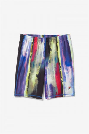 Multicolor Men's Fila Center Court Galaxy Printed Shorts | Saudi Arabia-597046