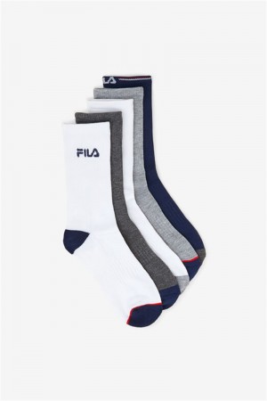 Multicolor Women's Fila Crew 6-Pack Socks | Saudi Arabia-349581