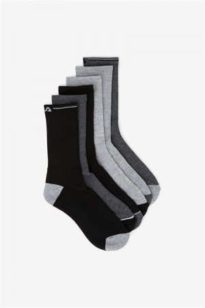 Multicolor Women's Fila Crew 6-Pack Socks | Saudi Arabia-019456