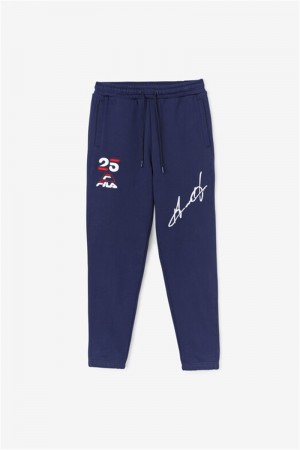 Navy Men's Fila Grant Hill Orson Pants | Saudi Arabia-872436