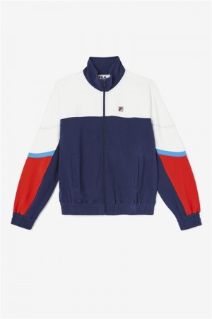 Navy Men's Fila Makayla Track Jackets | Saudi Arabia-631504
