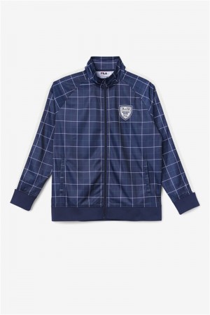 Navy Men's Fila Oshan Track Jackets | Saudi Arabia-407165