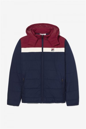 Navy Men's Fila Premium Heavyweight Puffers | Saudi Arabia-849625