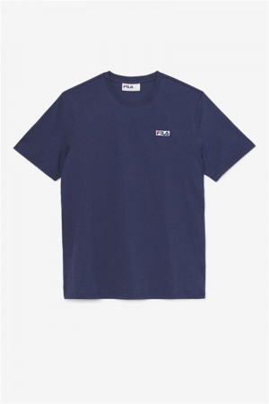 Navy Men's Fila Skylar Tee | Saudi Arabia-469132