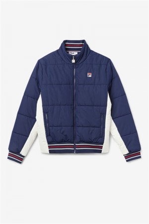 Navy Men's Fila Watson Puffer Jacket | Saudi Arabia-710954