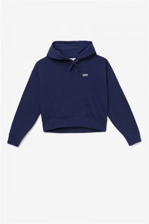 Navy Women's Fila Marina Hoodie | Saudi Arabia-837901