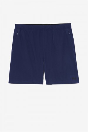 Navy / Black Men's Fila Finula Shorts | Saudi Arabia-907413