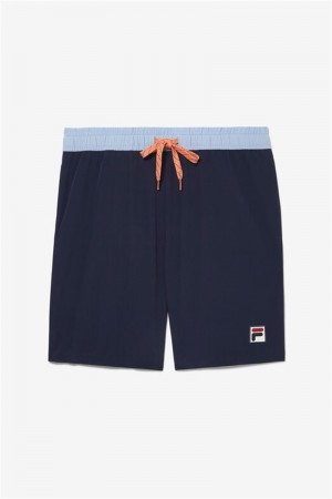 Navy / Blue Men's Fila Solar Power Woven Shorts | Saudi Arabia-294187