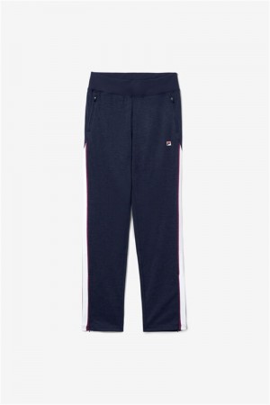 Navy / Deep Turquoise / Purple Women's Fila Heritage Track Pants | Saudi Arabia-976541
