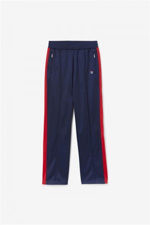 Navy / Red / White Men's Fila Sandy Track Pants | Saudi Arabia-321946