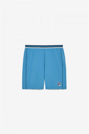 Navy / White Men's Fila Tie Breaker Woven Shorts | Saudi Arabia-481253