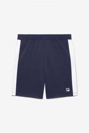 Navy / White / Blue Men's Fila Groundbreaker Knit Shorts | Saudi Arabia-734089