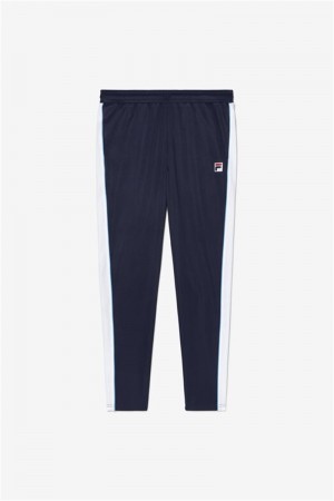 Navy / White / Blue Men's Fila Tie Breaker Track Pants | Saudi Arabia-285193
