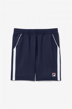 Navy / White / Red Men's Fila Essentials H Knit Shorts | Saudi Arabia-619538