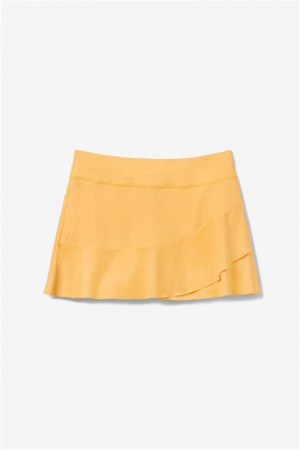 Orange Women's Fila Back Spin Solid Skirts | Saudi Arabia-250647