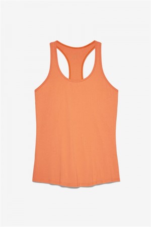 Orange Women's Fila Racerback Loose Fit Tanks | Saudi Arabia-286940