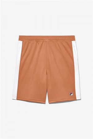 Orange / White Men's Fila Groundbreaker Knit Shorts | Saudi Arabia-512670