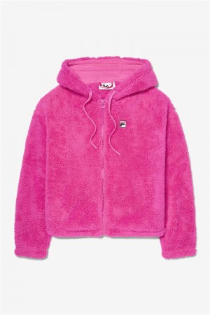 Pink Women's Fila Chilly Hoodie | Saudi Arabia-781402