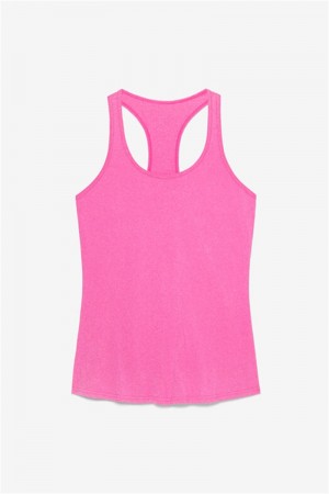 Pink Women's Fila Racerback Loose Fit Tanks | Saudi Arabia-032617