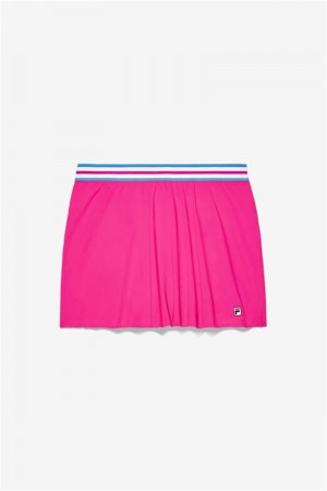 Pink Women's Fila Tie Breaker High Waist Skirts | Saudi Arabia-902615
