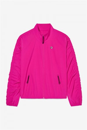 Pink Women's Fila Tie Breaker Track Jackets | Saudi Arabia-760345
