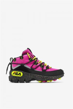 Pink / Black / Yellow Women's Fila Grant Hill 1 X Trailpacer Shoes | Saudi Arabia-735169