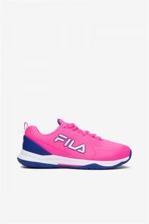 Pink / White / Blue Women's Fila Volley Burst Pickleball Shoes | Saudi Arabia-258179