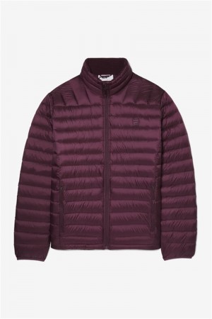 Purple Burgundy Men's Fila Premium Lightweight Puffers | Saudi Arabia-193674