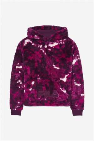 Purple Burgundy / Dark Red Women's Fila Arctic Tie Dye Hoodie | Saudi Arabia-245063