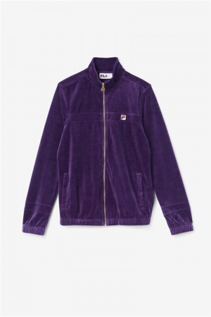 Purple Men's Fila Ravid Velour Jackets | Saudi Arabia-062714