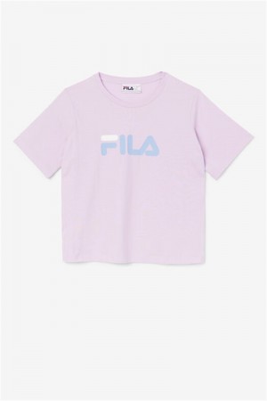 Purple / Blue / White Women's Fila Thea Tee | Saudi Arabia-531726