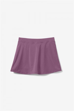 Purple / Pink Peacock Women's Fila Kick Serve Skirts | Saudi Arabia-692450
