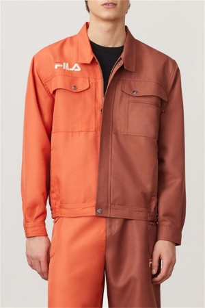 Red Men's Fila Kalyke Jackets | Saudi Arabia-687521