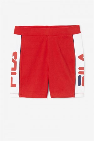 Red Women's Fila Davina Bike Shorts | Saudi Arabia-038672