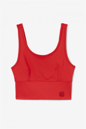 Red Women's Fila Kora Top Bras | Saudi Arabia-863579