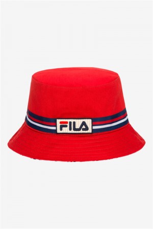 Red Women's Fila Reversible Bucket Hats | Saudi Arabia-061485