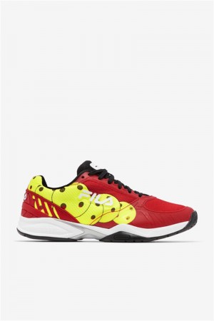 Red / Black / Yellow Men's Fila Volley Zone Shoes | Saudi Arabia-742965