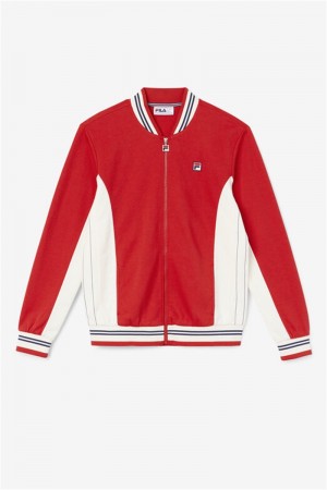 Red / Navy Men's Fila Settanta Jackets | Saudi Arabia-680492