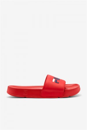 Red / Navy / White Men's Fila Drifter Slides | Saudi Arabia-948253