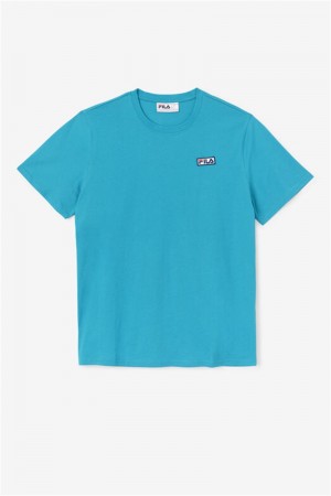 Turquoise Men's Fila Skylar Tee | Saudi Arabia-694571