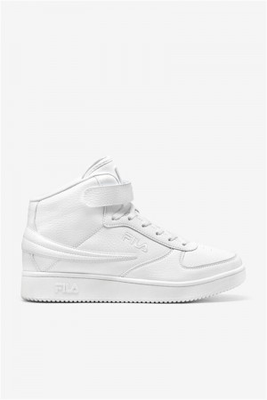 White Men's Fila A-High Shoes | Saudi Arabia-850971