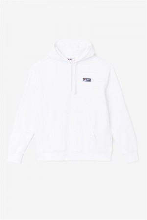 White Men's Fila Algot Hoodie | Saudi Arabia-183927