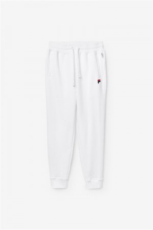 White Men's Fila Chardon Joggers | Saudi Arabia-286534