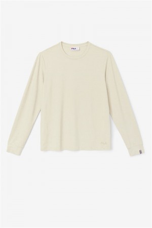 White Men's Fila Commuter Long Sleeve Tee | Saudi Arabia-208379