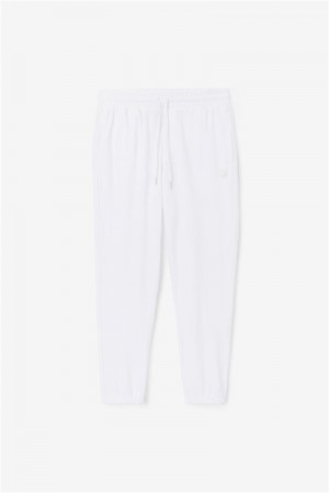 White Men's Fila Deverall Velour Pants | Saudi Arabia-523974