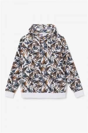 White Men's Fila Dinn Hoodie | Saudi Arabia-651728