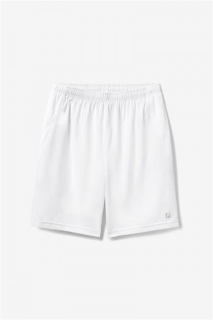 White Men's Fila Essentials Double Layer Shorts | Saudi Arabia-961304